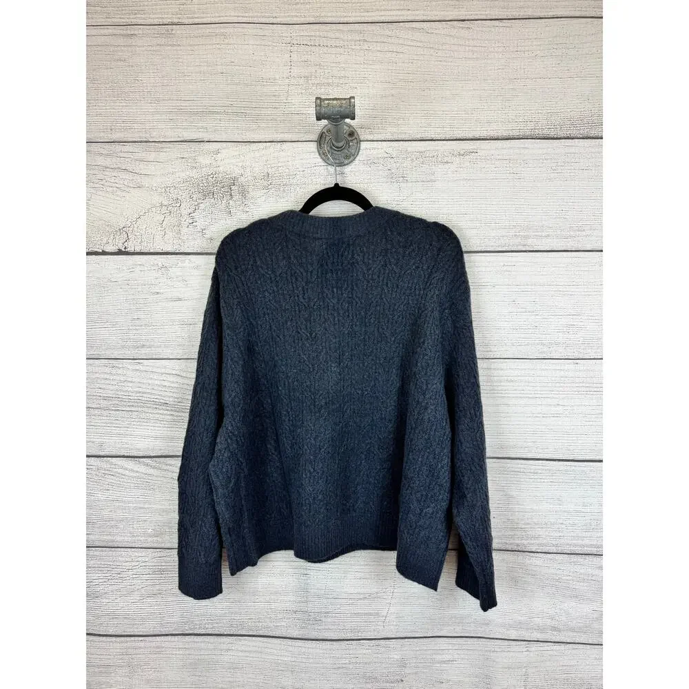 Old Navy Plus Size Blue Ruffle Knit Relaxed Sweater Size 3X